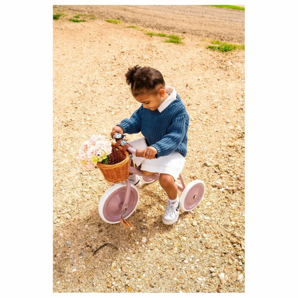 Tricycle en métal et bois | Vieux Rose