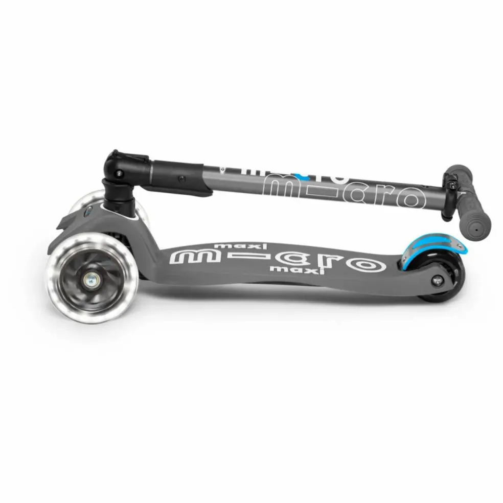 Trottinette Maxi Micro Deluxe Pliable LED | Gris