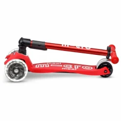 Trottinette Maxi Micro Deluxe Pliable LED | Rouge