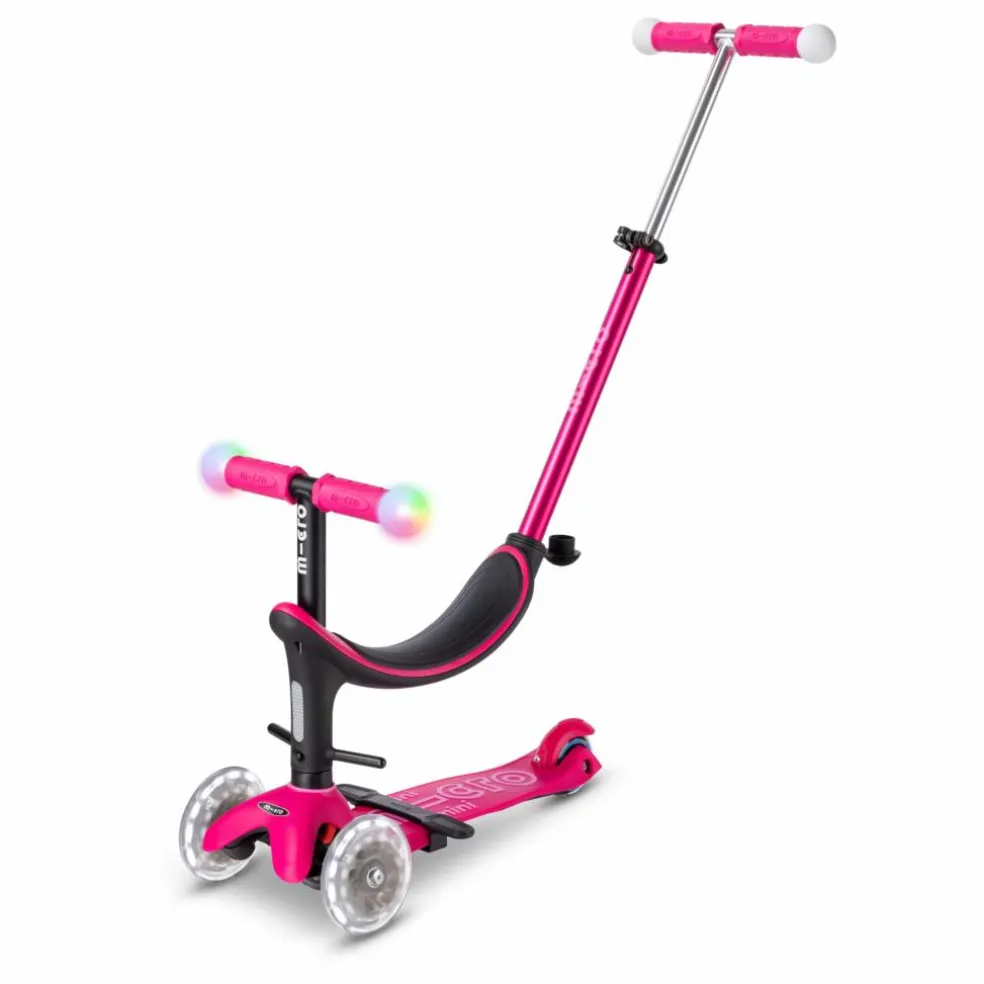 Trottinette Mini 3en1 Revolution Deluxe Magic LED | Rouge framboise