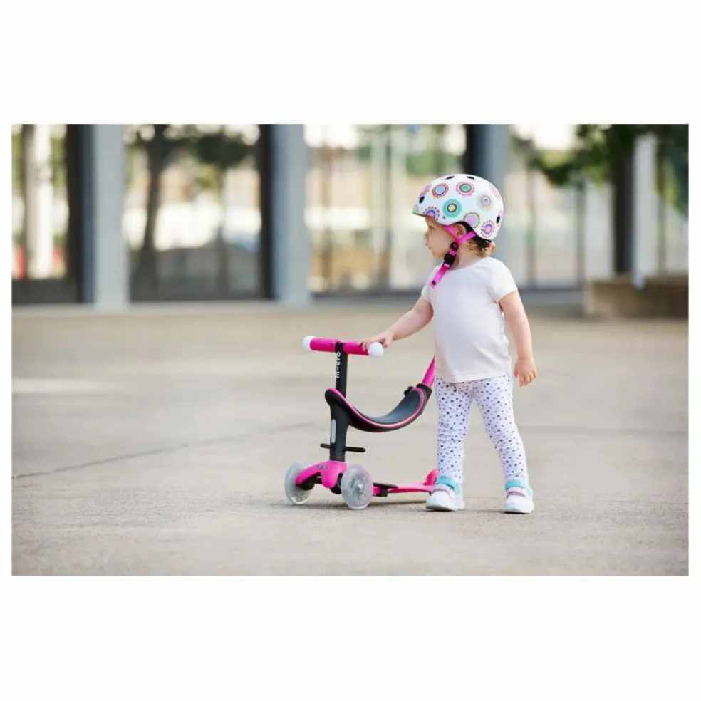 Trottinette Mini 3en1 Revolution Deluxe Magic LED | Rouge framboise