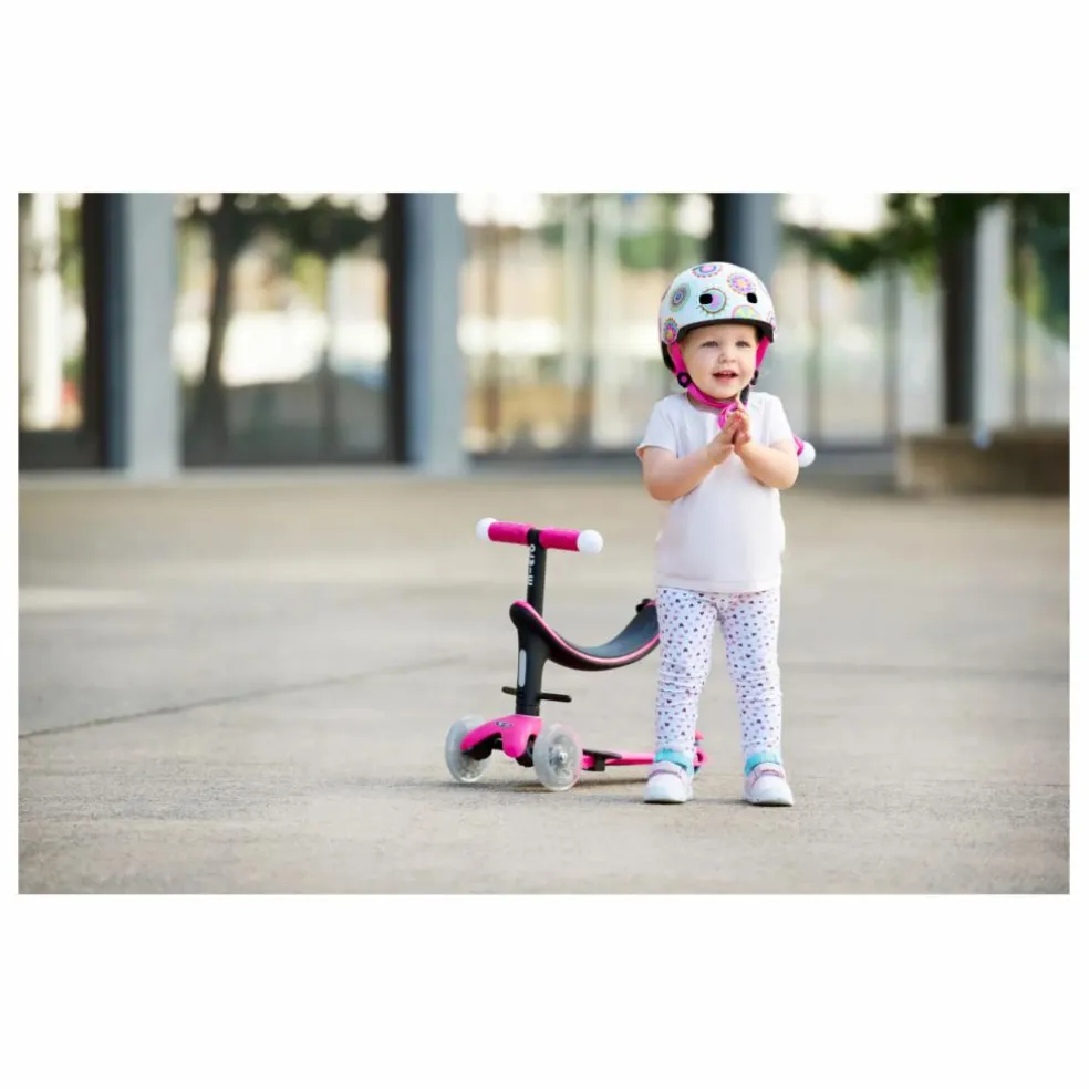 Trottinette Mini 3en1 Revolution Deluxe Magic LED | Rouge framboise
