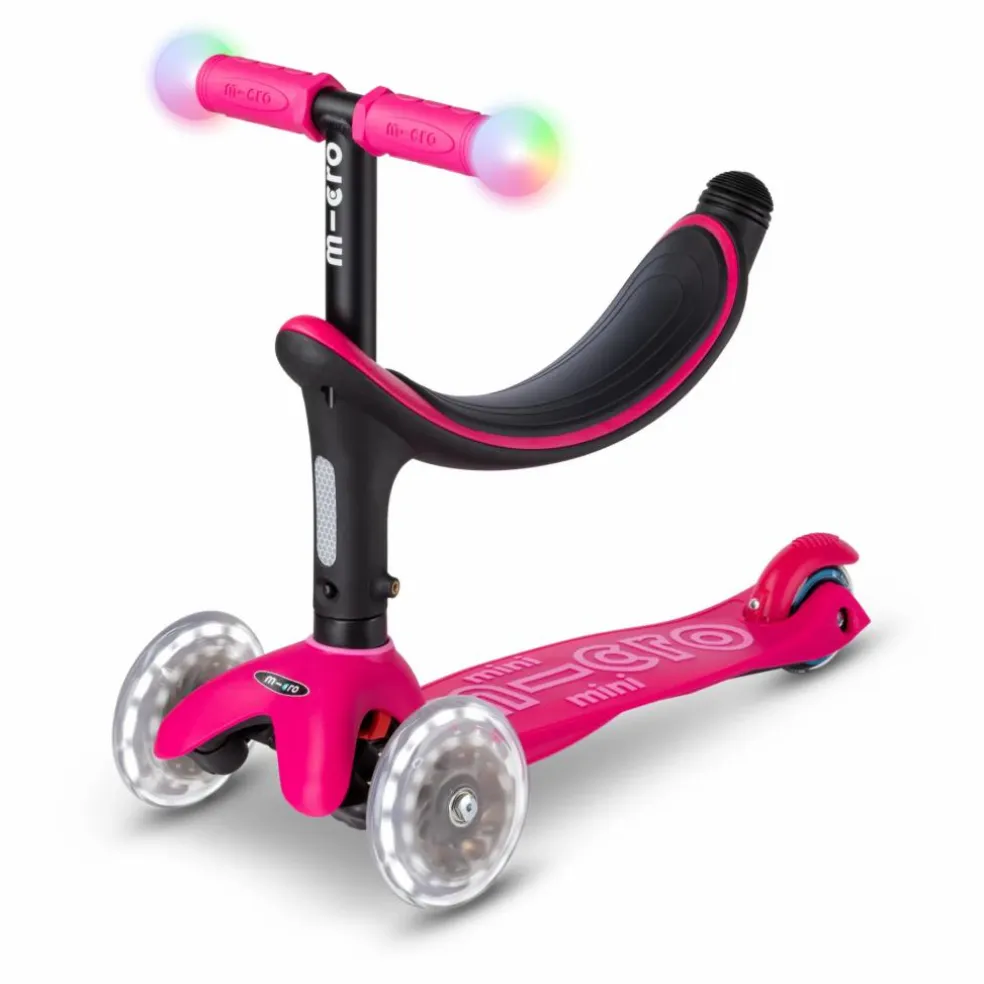 Trottinette Mini 3en1 Revolution Deluxe Magic LED | Rouge framboise