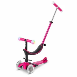Trottinette Mini 3en1 Revolution Deluxe Magic LED | Rouge framboise