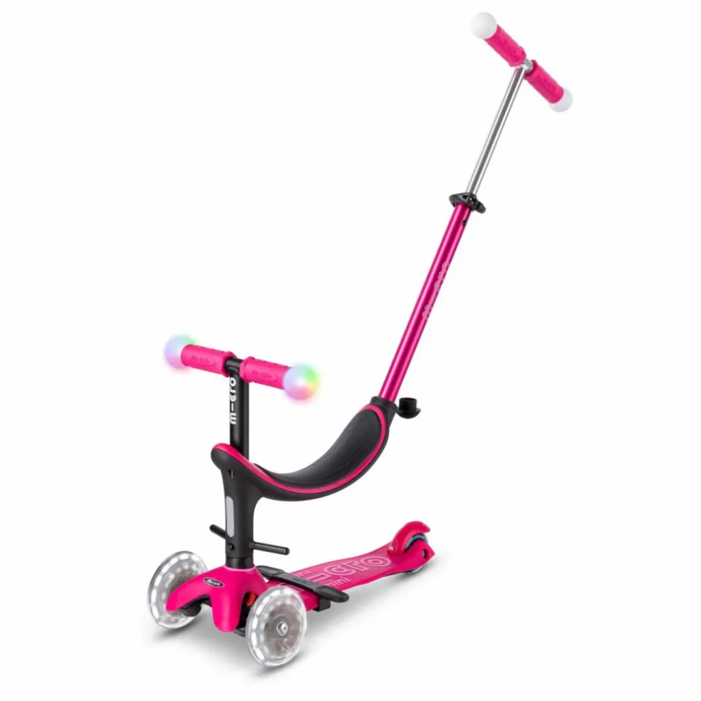 Trottinette Mini 3en1 Revolution Deluxe Magic LED | Rouge framboise