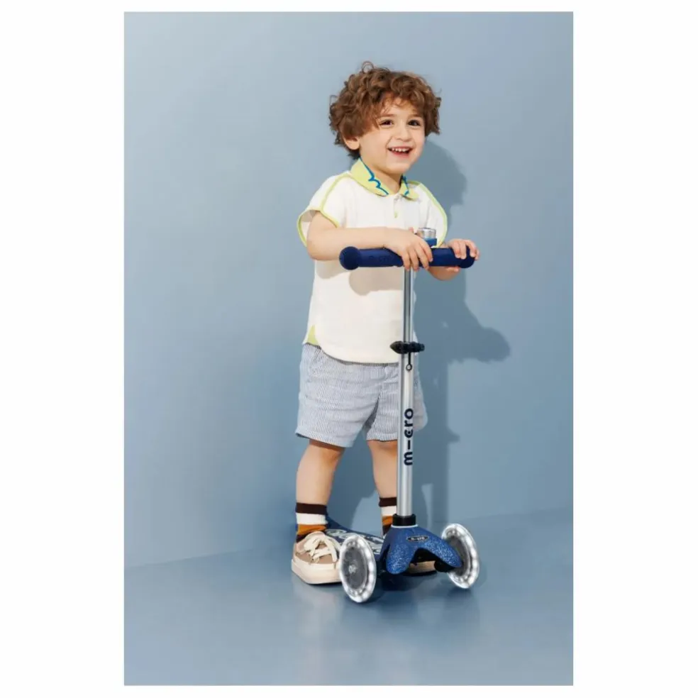 Trottinette Mini Micro Deluxe Glitter LED | Bleu
