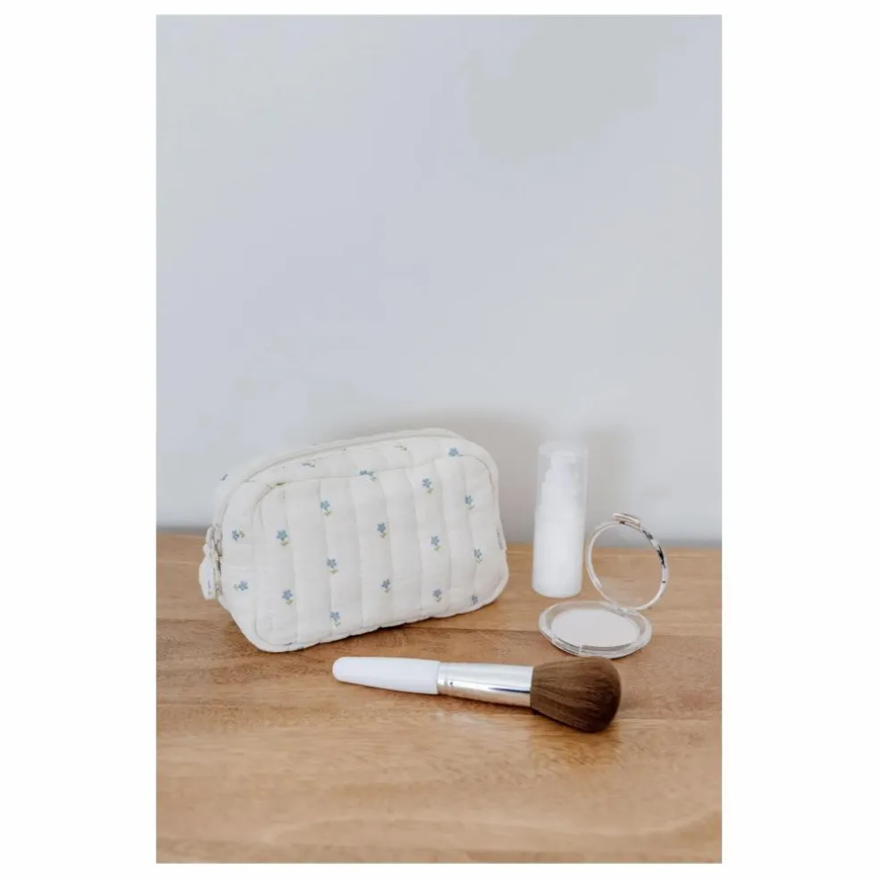 Trousse de maquillage Periwinkle en coton bio | Bleu