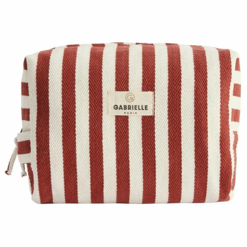 Trousse de toilette à rayures | Rouge
