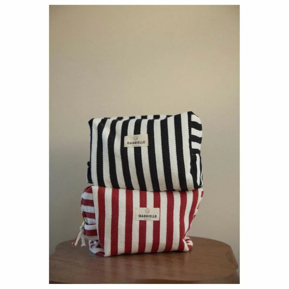 Trousse de toilette à rayures | Rouge
