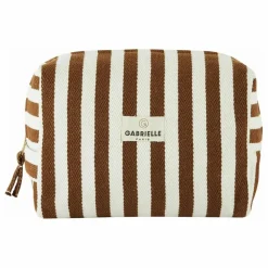 Trousse de toilette à rayures en coton | Mocha