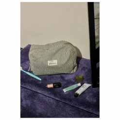 Trousse de toilette à rayures en coton | Quartz