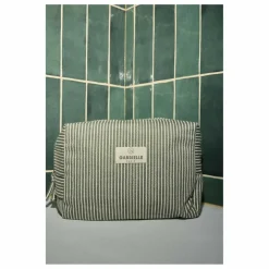 Trousse de toilette à rayures en coton | Quartz
