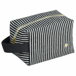 Trousse de toilette Cube rayée en coton bio Basile | Caviar