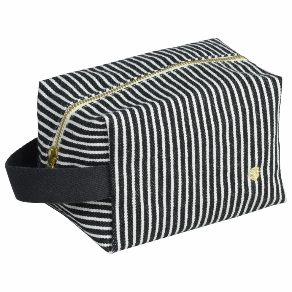 Trousse de toilette Cube rayée en coton bio Basile | Caviar