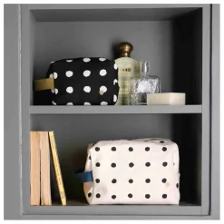 Trousse de toilette Cube à pois en coton bio Mia | Caviar