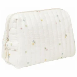 Trousse de toilette Daisies en coton bio | Ecru