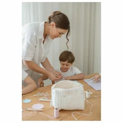 Trousse de toilette Daisies en coton bio | Ecru