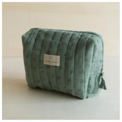 Trousse de toilette en coton bio | Vert Eucalyptus