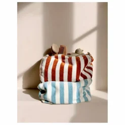 Trousse de toilette en éponge Vic rayée | Bleu ciel