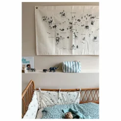 Trousse de toilette en éponge Vic rayée | Bleu ciel