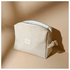 Trousse de toilette en velours | Beige