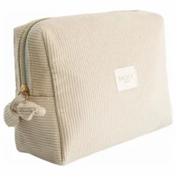 Trousse de toilette en velours | Beige