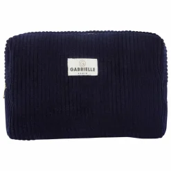 Trousse de toilette en velours côtelé | Bleu marine