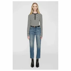T-shirt Alessia Rayures | Noir