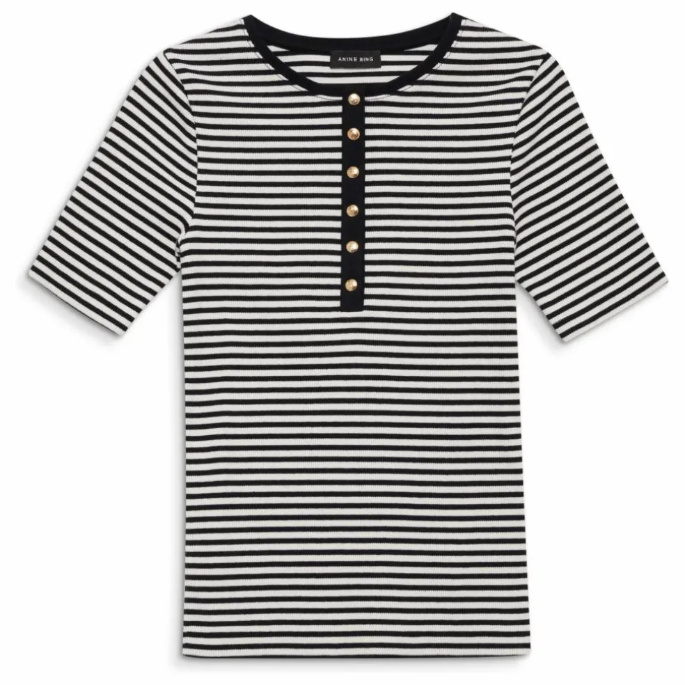 T-shirt Alessia Rayures | Noir