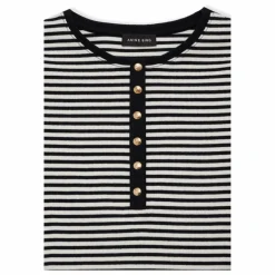 T-shirt Alessia Rayures | Noir