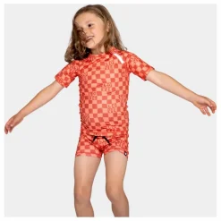 T-shirt Anti-UV Checkered Love Fibres Recyclées | Corail