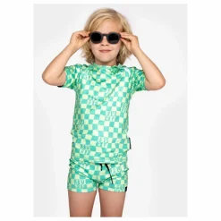 T-shirt Anti-UV Checkered Surf Fibres Recyclées | Vert
