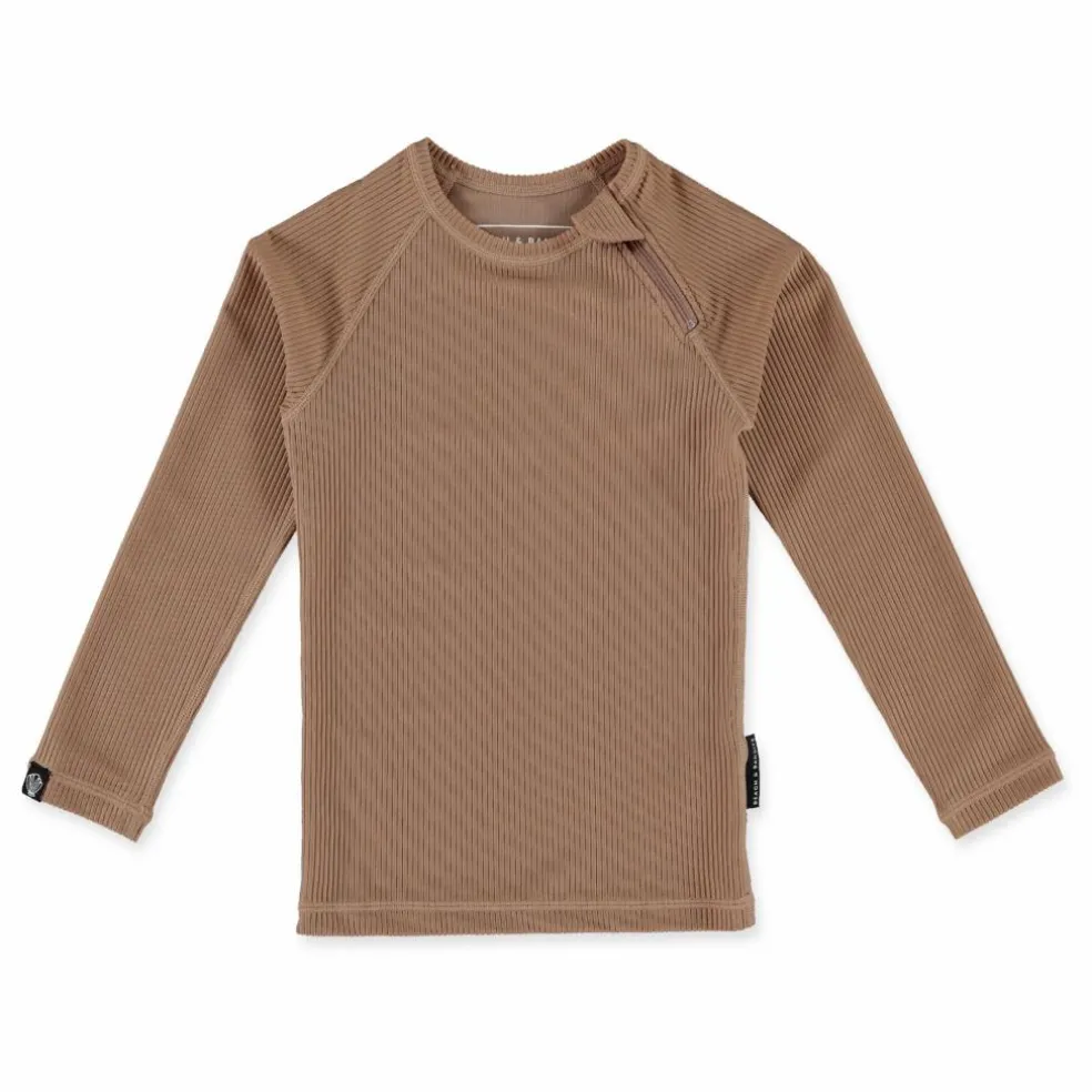 T-Shirt Anti-UV Côtelé | Marron