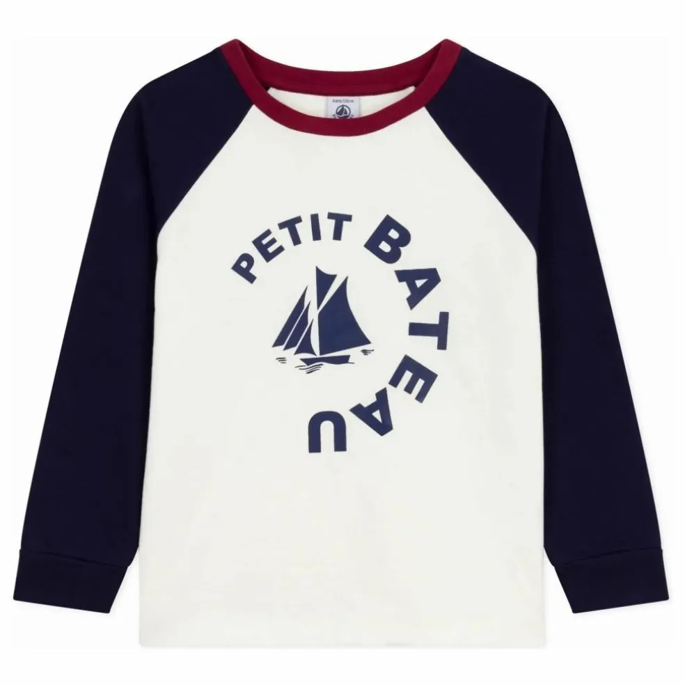 T-shirt Baseball Petit Bateau Coton Bio | Ecru