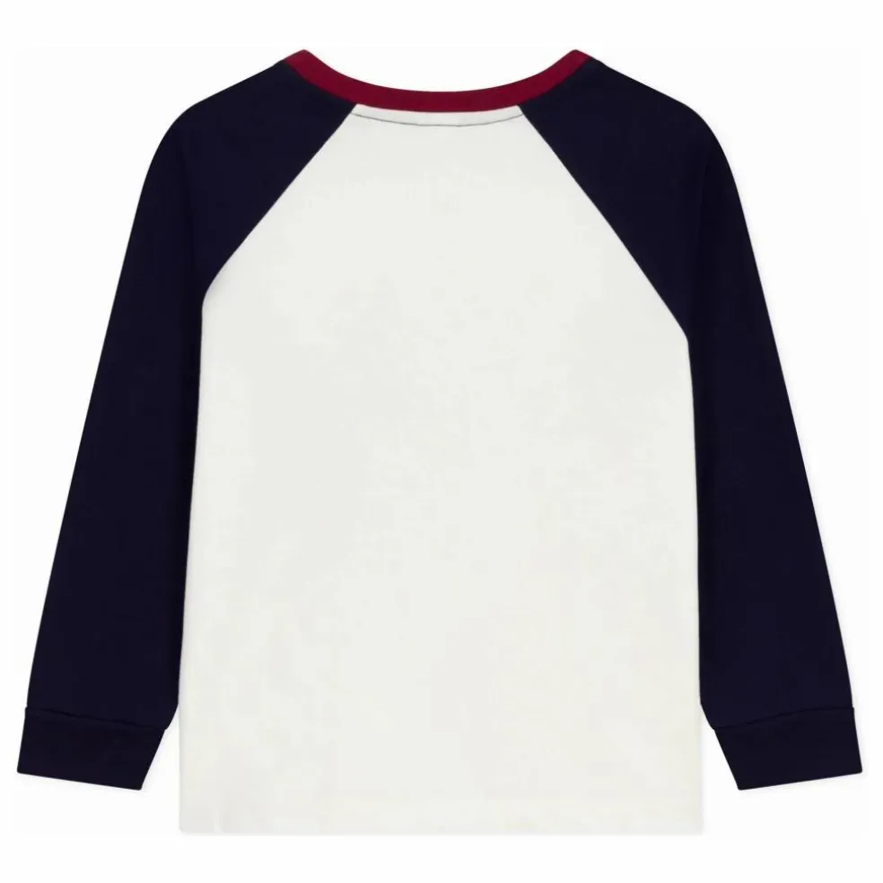 T-shirt Baseball Petit Bateau Coton Bio | Ecru