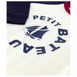 T-shirt Baseball Petit Bateau Coton Bio | Ecru
