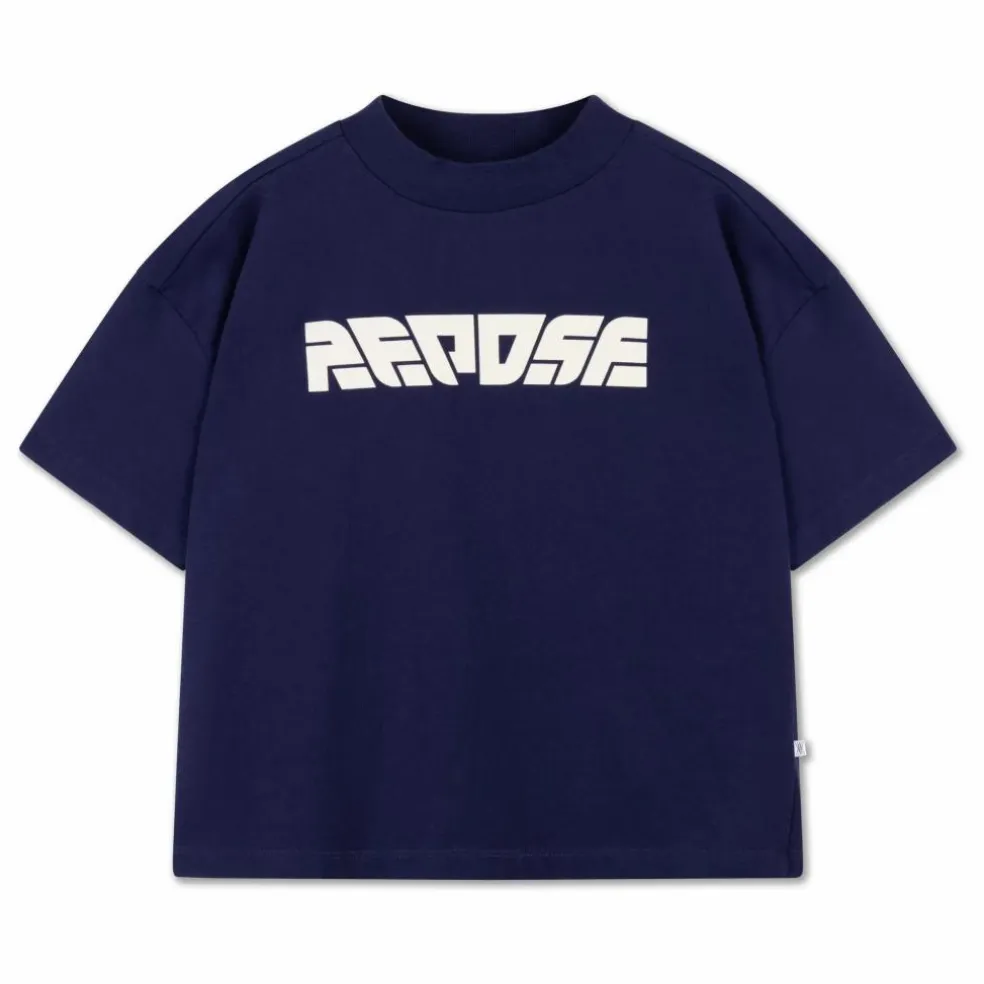 T-shirt Boxy Coton Bio | Bleu marine
