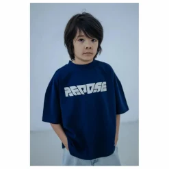 T-shirt Boxy Coton Bio | Bleu marine