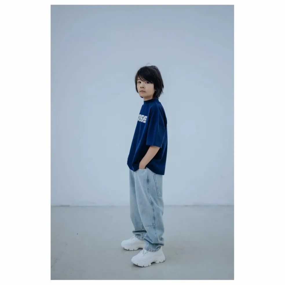 T-shirt Boxy Coton Bio | Bleu marine