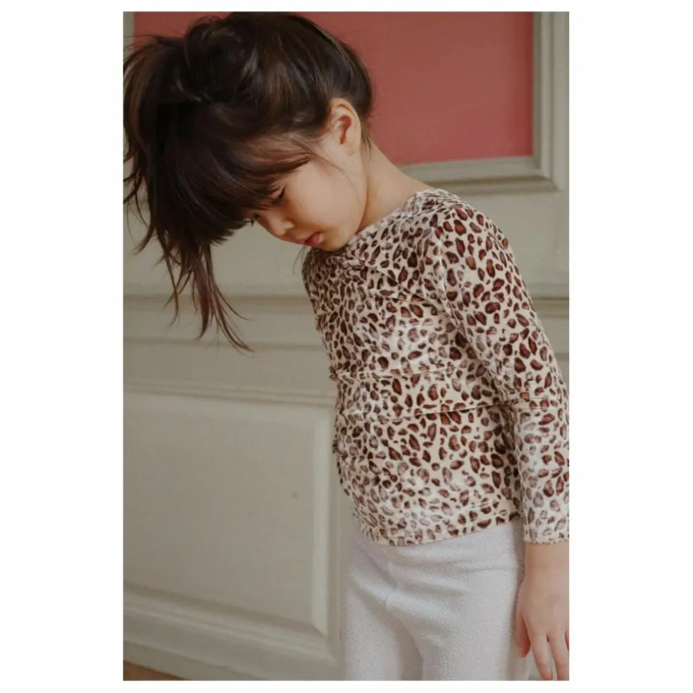 T-shirt Carlito Léopard Velours Fibres Recyclées | Beige
