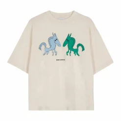 T-shirt Chevaux Coton Bio x Smallable | Ecru