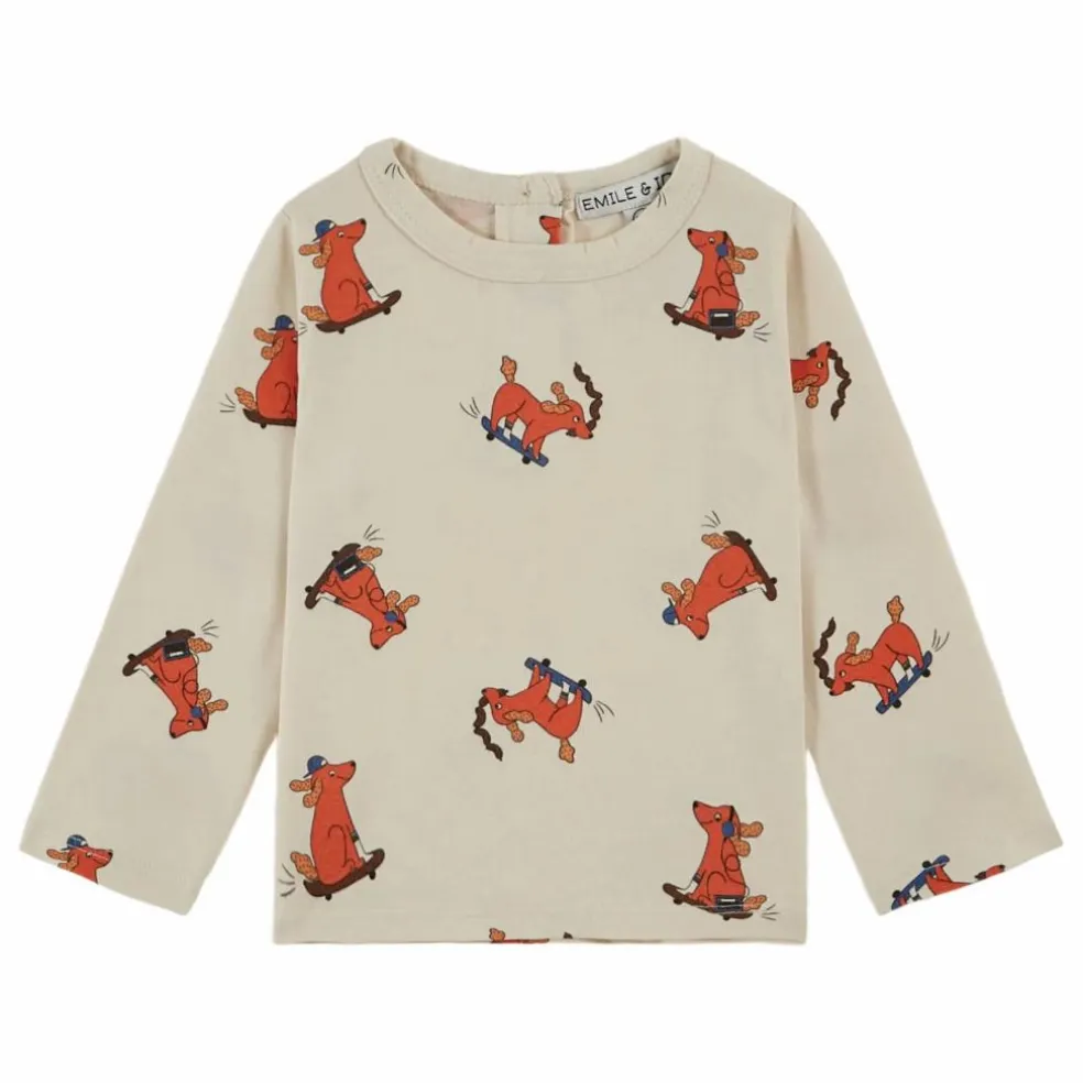 T-shirt Chien Skateur | Ecru