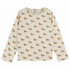 T-shirt Chiens Coton Bio | Ecru