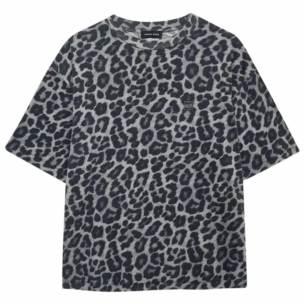 T-shirt Cohen Léopard Coton Bio | Gris