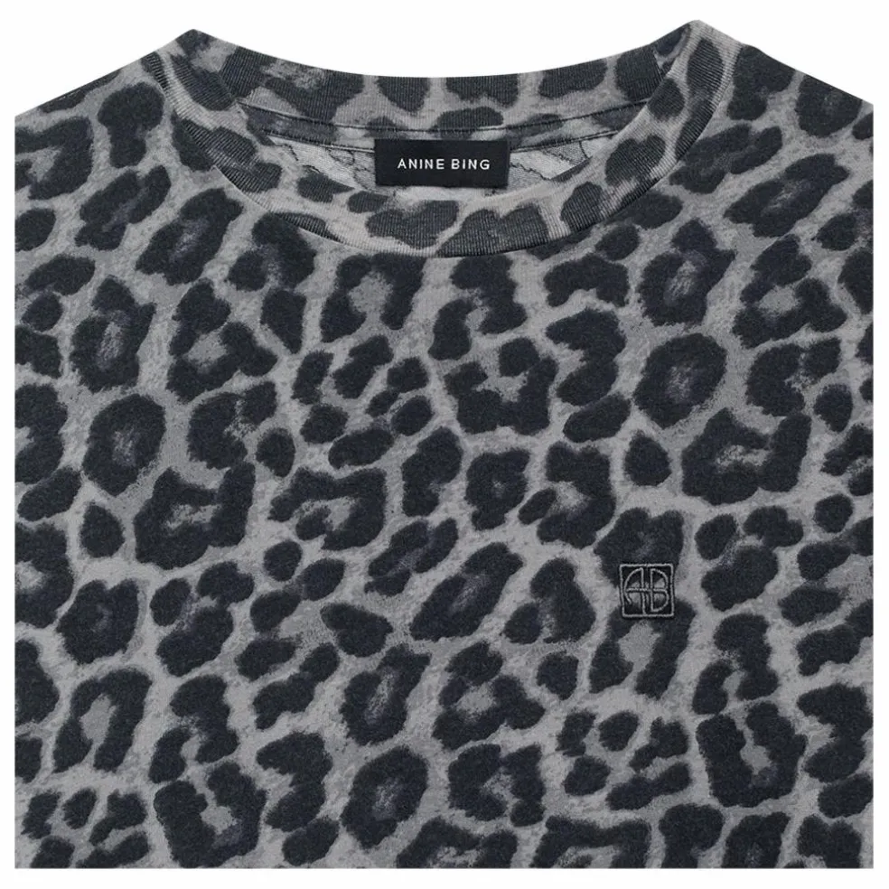 T-shirt Cohen Léopard Coton Bio | Gris