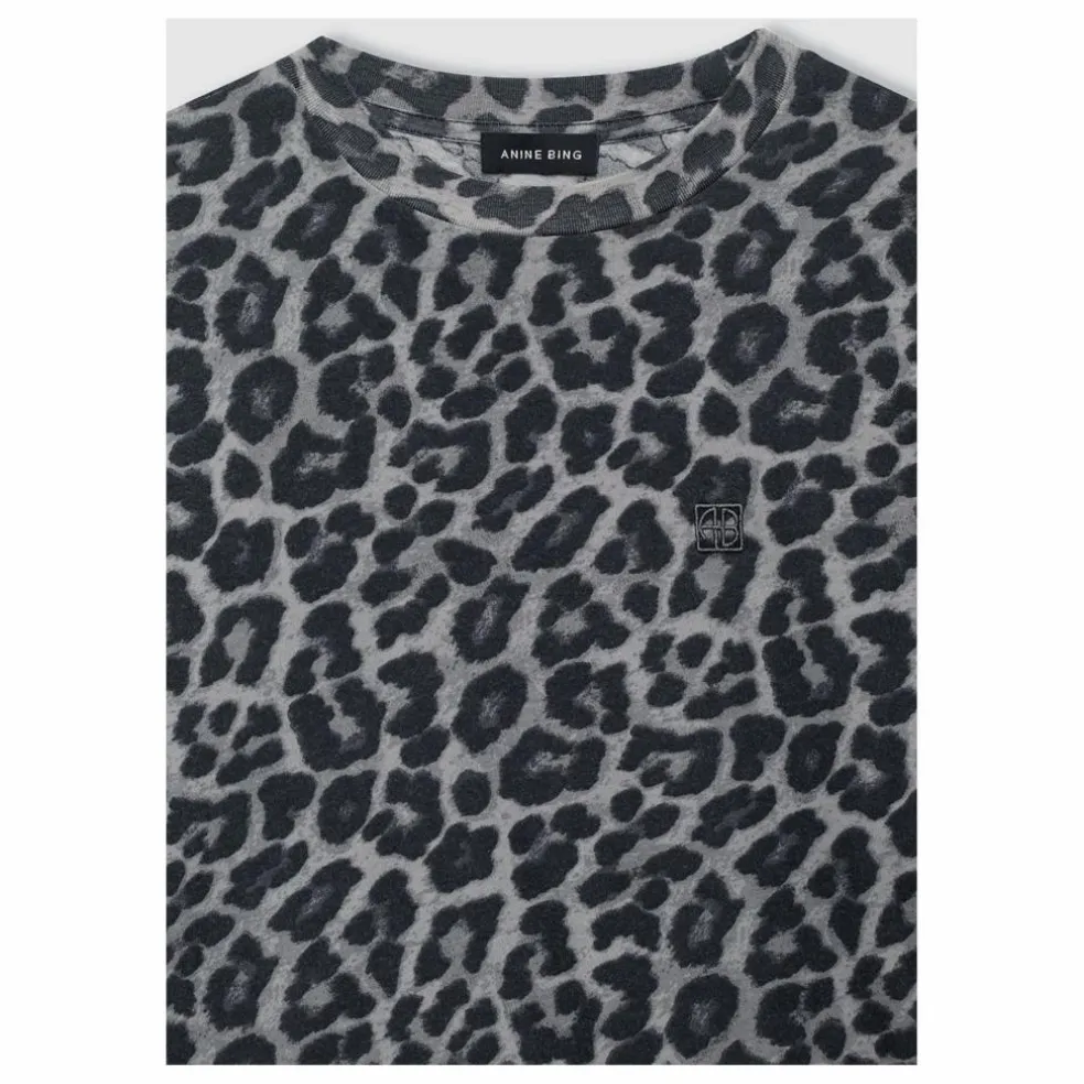 T-shirt Cohen Léopard Coton Bio | Gris