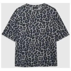 T-shirt Cohen Léopard Coton Bio | Gris