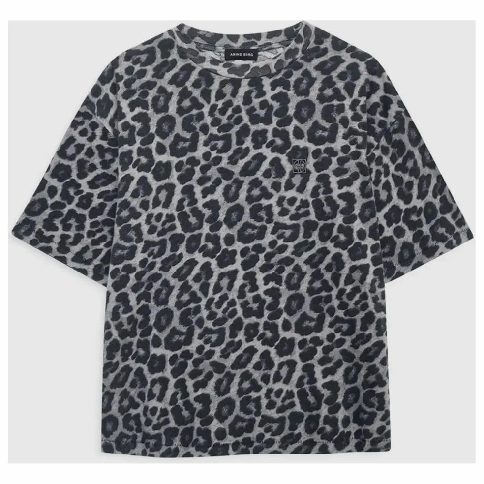 T-shirt Cohen Léopard Coton Bio | Gris