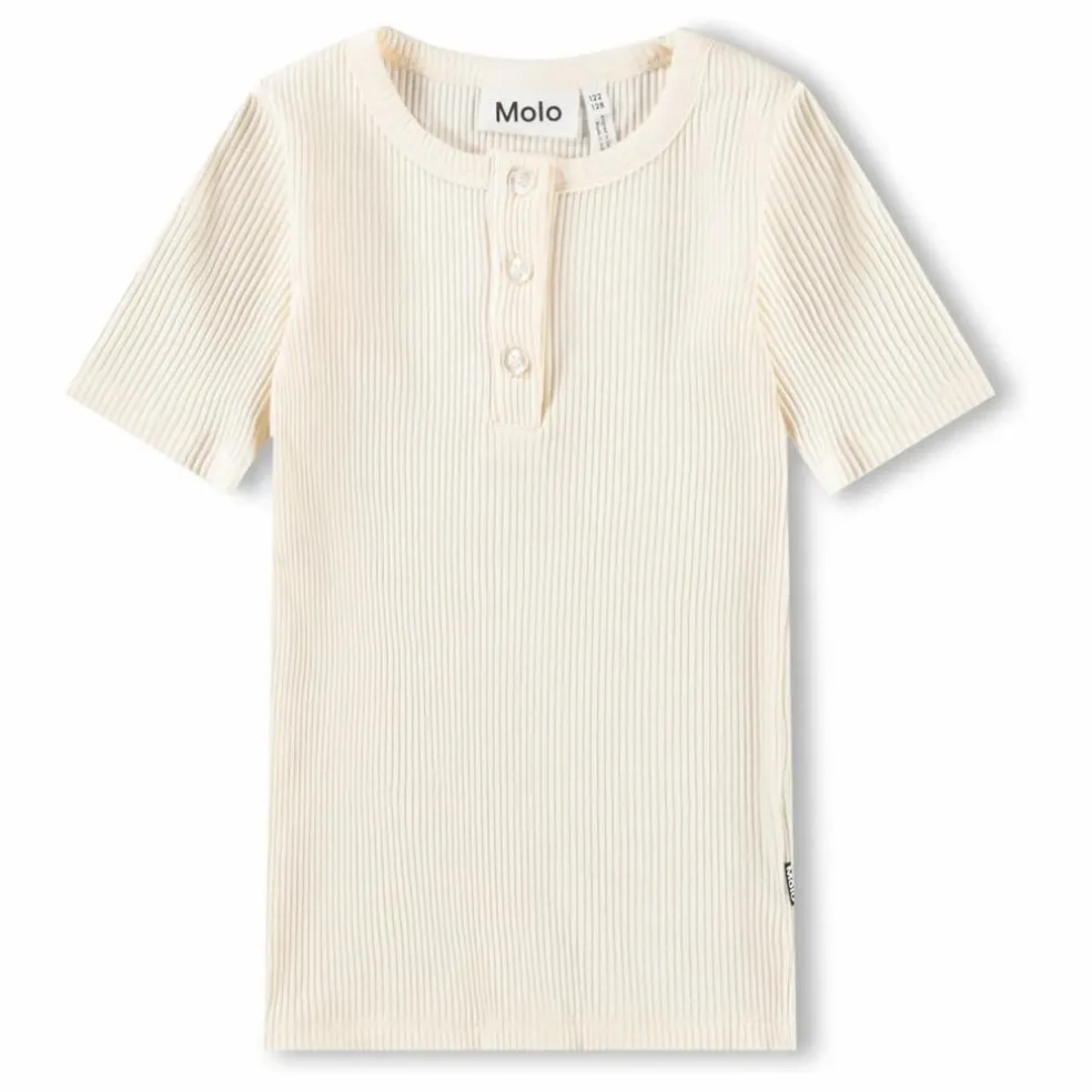 T-shirt Col Boutonné Côtelé Rosey | Ivoire