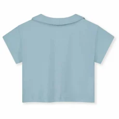T-shirt Col Claudine Coton Bio | Bleu ciel